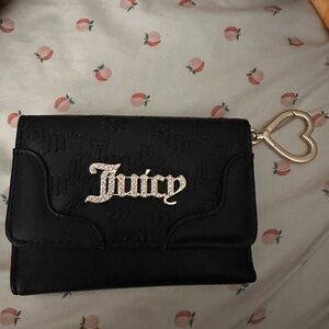 Juicy Couture Black Wallet Textured Leather Compact